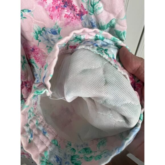 Vtg Leisure Life Quilted Robe Pink Blue Floral Sz XL Cottage Country Look - Picture 5 of 10